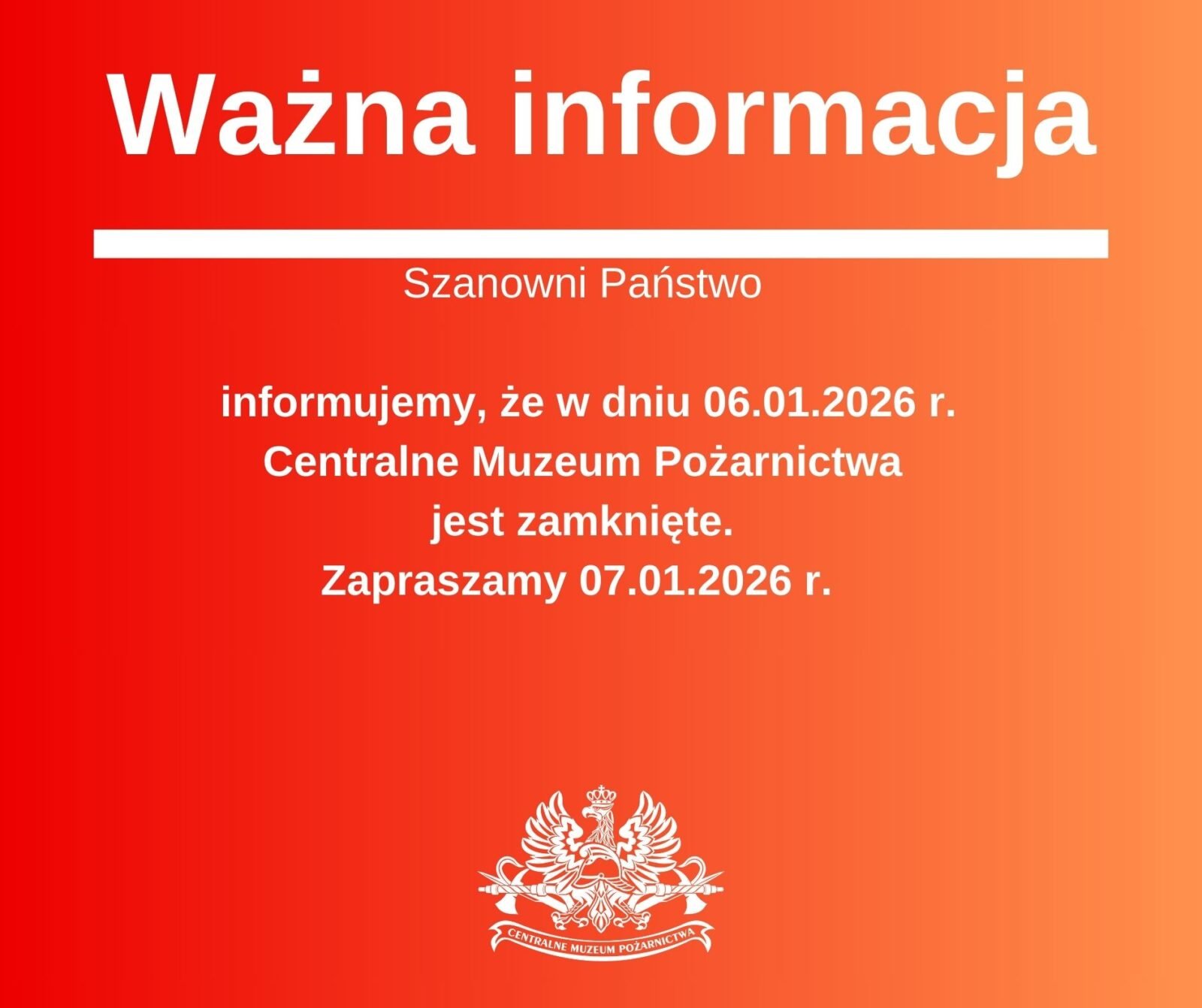Muzeum nieczynne 06.01